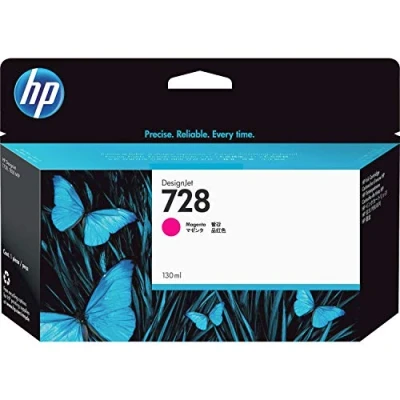 Obrázek HP 728 Magenta 130 ml Originální inkoustová kazeta (F9J66A) s originálním inkoustem pro DesignJet T730 a T830 velkoformátovou tiskárnu tiskovou hlavu 729