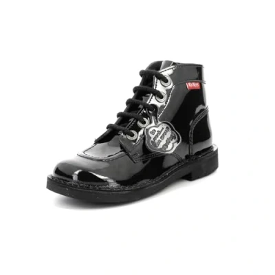 Obrázek Kickers Unisex dětské kozačky 571983 10 116, Schwarz Noir Vernis Perm 83, 28 EU
