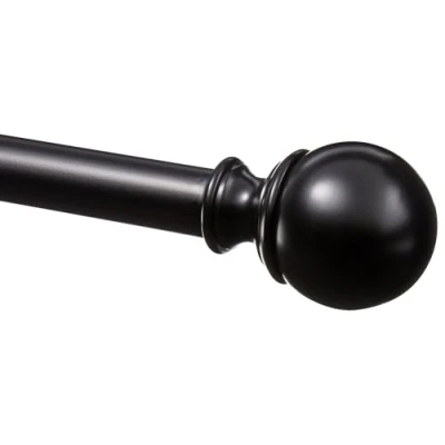 Obrázek AmazonBasics závěsová tyč s kulatým koncovým kusem, 91 182 cm, černá