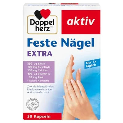 Obrázek Doppelherz Extra pevné nehty se zinkem jako příspěvek k zachování normálních nehtů a normální pokožky 30 kapslí