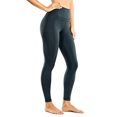 Obrázek CRZ YOGA Dámské Naked Feeling sportovní legíny High Wasit kalhoty na jógu neprůhledné dlouhé jóga 64 cm, Melanit