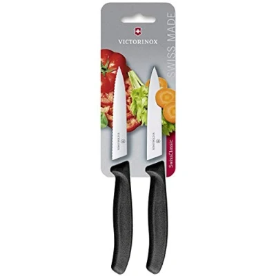 Obrázek Victorinox Swiss Classic, profesionální sada nožů na zeleninu, extra ostrá čepel, Made, robustní plastová rukojeť, černá