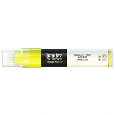 Obrázek Liquitex 4610981 Professional Paint Marker, akrylový popisovač s vysoce pigmentovanou akrylovou barvou na bázi vody pro vnitřní a venkovní použití, široká špička žlutá fluorescenční