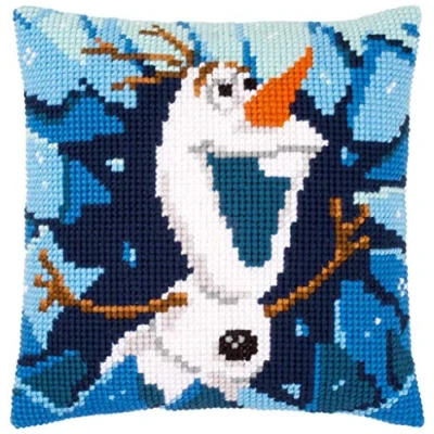 Obrázek Vervaco Kreuzstichkissen Disney Olaf, Stickbild vorgezeichnet Kreuzstichpackung Kissen, vorbezeichnet, Baumwolle, Mehrfarbig, 40 x 0,3 cm