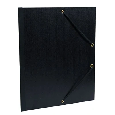 Obrázek Clairefontaine 47115C desky na kreslení Kraft Verge s gumou a vnitřními výklopnými zády 30 mm, DIN A4, vnitřní: 24 x 32 cm, vnější: 26 33 černé