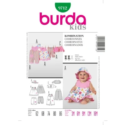 Obrázek Burda Střih 9712 Baby Kombi vel. 62 86
