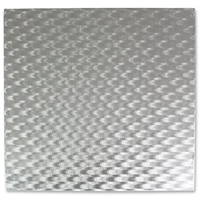 Obrázek PME Čtvercový talíř na dorty 15 cm, tloušťka 11 mm, plast, stříbrná, x 1,1 cm