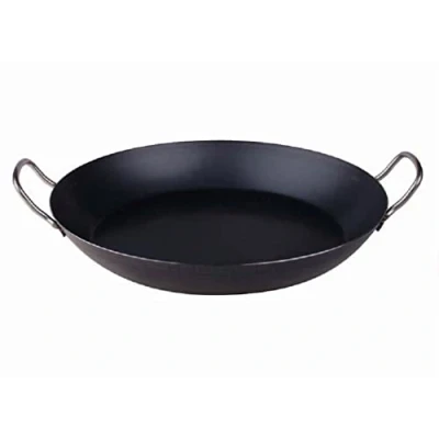 Obrázek Pentole Agnelli Paella Pfanne, Eisen, mit 2 Griffen aus Edelstahl, Schwarz, 36 cm, Schwarz