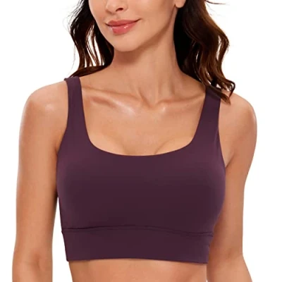 Obrázek CRZ Yoga Dámská Butterluxe sportovní Podprsenka U Back bez ramínek Velká Prsa Fitness Top, Tmavá lila, XL