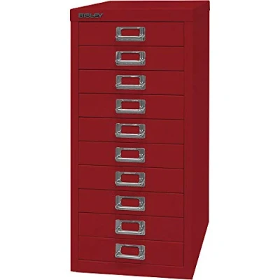 Obrázek BISLEY MultiDrawer, řada 29, DIN A4, 10 zásuvek, kov, 670 kardinálně červená, 38 x 27,9 59 cm