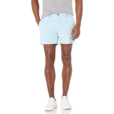 Obrázek Amazon Essentials Herren Flatfront Chinoshorts, Komfortabler Stretch, 13 cm Schrittlänge, Schmale Passform (Früher Goodthreads), Hellblau, 40W