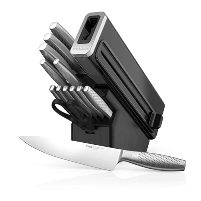 Obrázek Ninja StaySharp sada nožů z ušlechtilé oceli, 14dílná, dřevěný blok v antracitové barvě a integrovaný ostřič nožů, K62014EUUK