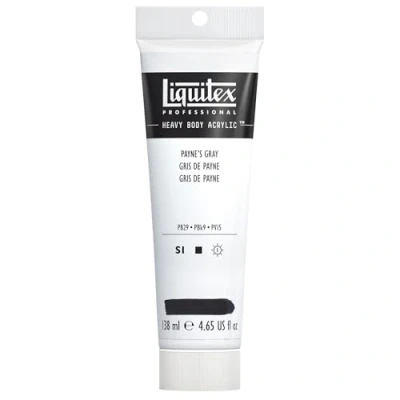 Obrázek Liquitex 4417310 Professional Heavy Body akrylová barva v umělecké kvalitě s vynikající stálostí na světle máslové konzistenci, 138 ml tuba Paynes šedá