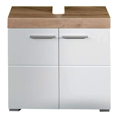Obrázek trendteam smart living Skříňka pod umyvadlo koupelna Amanda rozměry montáže (ŠxVxH) 60 x 56 34 cm barva bílá vysoký lesk s větvičkovým dubem 139330107