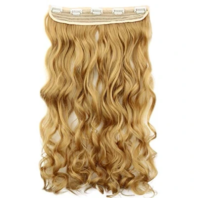 Obrázek Prettyshop Clip In Extensions Poloviční paruka, prodloužení vlasů, zhuštění odolné vůči teplu, jako opravdové vlasy, různé barvy, 70 cm nebo 55