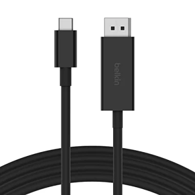 Obrázek Belkin USB C/DisplayPort 1.4 Kabel, 2 m, 32,4 Gbit/s, 8K bei 60 Hz oder 4K 144 Hz, mit HBR3, DSC, HDCP 2.2, DP Alt Modus, abwärtskompatibel, geeignet für Windows, MacOS, iPadOS, Android und mehr