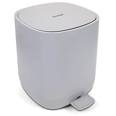 Obrázek YourCasa® odpadkový koš [5 l] elegantní design koupelna, malý kosmetický s víkem a měkkým dovíráním toaleta vyjímatelný vnitřní (šedý)
