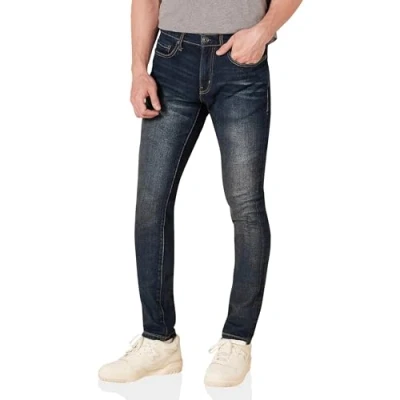 Obrázek Amazon Essentials Pánské strečové džíny, přiléhavý střih, tmavé praní, 31 W / 28 l