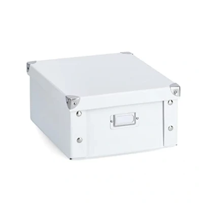 Obrázek Úložný box Zeller 17574, modré pruhy, lepenka, dekorace, cca33 נ33,5 נ32 cm., bílá, 31 x 26 14 cm