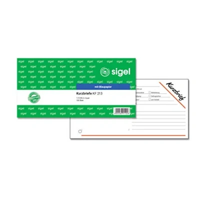 Obrázek SIGEL KF213 Krátké zprávy &quot;Krátký dopis&quot;, 1/3 A4 na šířku, 100 listů, 1 kus