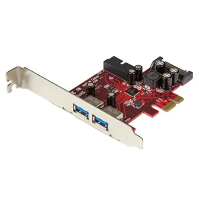 Obrázek StarTech.com 4 Port USB 3. 0 PCI Express karta 2 externí a interní s SATA Power PCIe SuperSpeed rozhraní