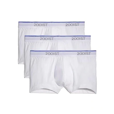 Obrázek 2(x)ist Pánské Cotton Stretch No Show Trunk 3 Pack plavky (3 ks v balení) Bavlněné strečové spodní prádlo, multipack m Bílá/bílá/bílá