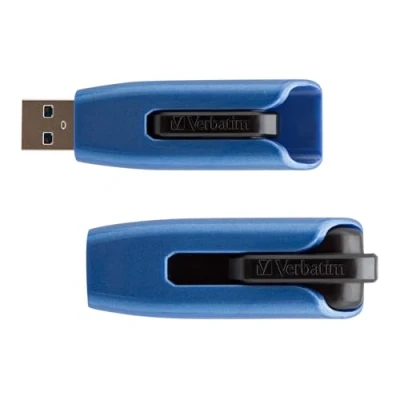 Obrázek Verbatim Store &#039;n&#039; Go V3 MAX USB flash disk, 3.2 Gen 1, 128GB, Memory Stick s posuvným mechanismem, rozhraní SuperSpeed, externí paměť pro notebook, notebook &amp; Co, modrá/černá