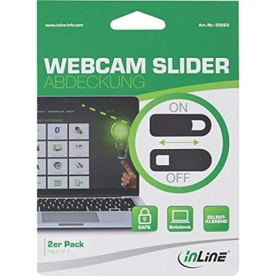 Obrázek InLine 55263 webkamera Slider kryt, černý, balení 2 ks