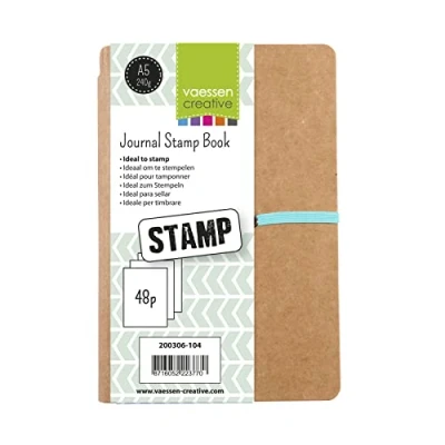 Obrázek Vaessen Creative Stamp Journal, Art Notizbuch mit 48 Seiten für das Tägliche Stempel oder Bastelprojekte, Braun