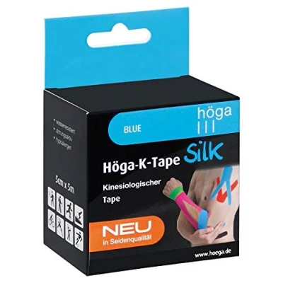 Obrázek Höga K Tape Silk blue kineziologická páska v hedvábné kvalitě, 5 cm x m