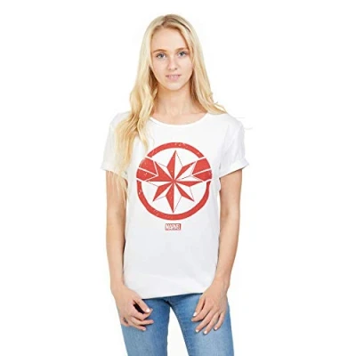 Obrázek Marvel Damen Avengers Captain T Shirt, Weiß (White White), 40 EU