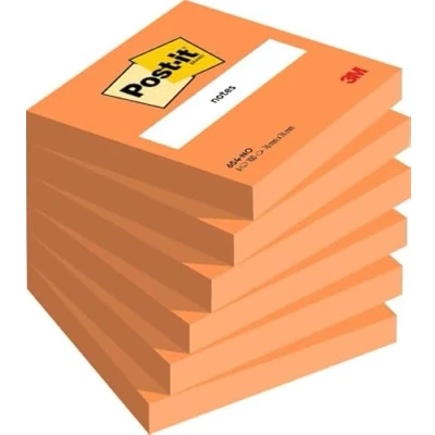 Obrázek Post it poznámky, oranžové, 6 bloků, 76 mm x mm, 100 listů na jeden blok samolepicí poznámkové bloky pro seznamy úkolů a jako připomínka