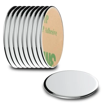 Obrázek ECENCE Neodymové magnety 10 ks kulaté lepicí samolepicí 22 x 1 mm kvalitní NiCuNi potažení kotoučové