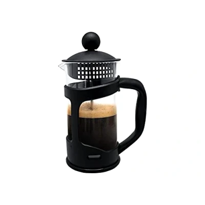 Obrázek NERTHUS French Press Französische Kaffeepresse 350 ml, PP/Borosilikatglas/SS, Schwarz