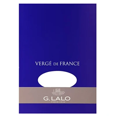 Obrázek G.Lalo 11450L psací blok Vergé de France (perfektní pro vaše pozvánky, bez kyselin, DIN A5, 14,8 x 21 cm, 50 listů, 100 g) extra bílý