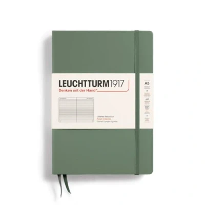Obrázek LEUCHTTURM1917 365490 poznámkový blok Medium (A5), tvrdé desky, 251 očíslovaných stran, olivový, linkovaný