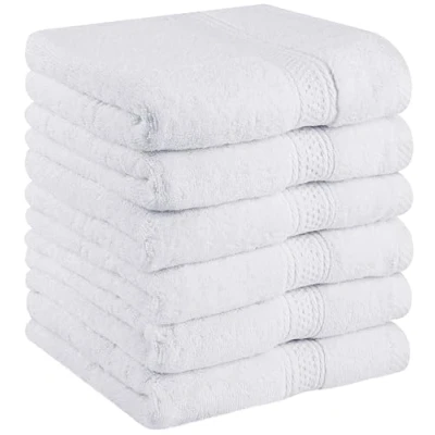 Obrázek Utopia Towels Balení 6 froté ručníků 50 x 100 cm s poutkem na zavěšení, středně velké ručníky 100% bavlna měkké a savé sada (bílá)