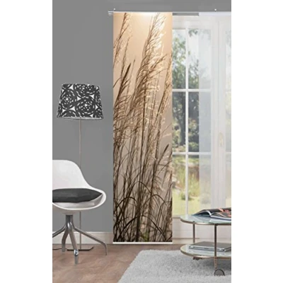 Obrázek Home fashion Caruso posuvný závěs digitální potisk, látka, přírodní, 245 x 60 cm