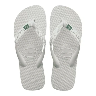 Obrázek Havaianas Top Brasil, pohodlné, robustní a lehké koupací boty, s protiskluzovou podrážkou, vlajka Brazílie na řemíncích, unisex pro dospělé, bílá, 39/40 EU