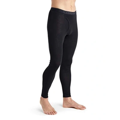 Obrázek Icebreaker 100% Merinowolle Herren Base Layer Everyday Leggings mit Eingriff 175 Ultralight Fabric Merino Unterwäsche Thermo Männer Winter Thermounterwäsche Schwarz, XL