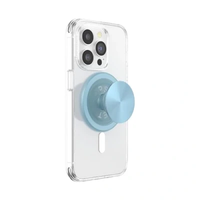 Obrázek PopSockets: PopGrip Round für MagSafe Inklusive Adapterring Ausziehbarer Sockel und Griff mit einem Austauschbarem Top Smartphones Hüllen Aluminum Blue Sigh