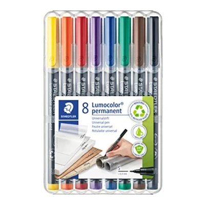 Obrázek STAEDTLER Lumocolor 313 WP8 jemné pero univerzální tužka, permanentní, box s 8 barvami 0, 4 mm
