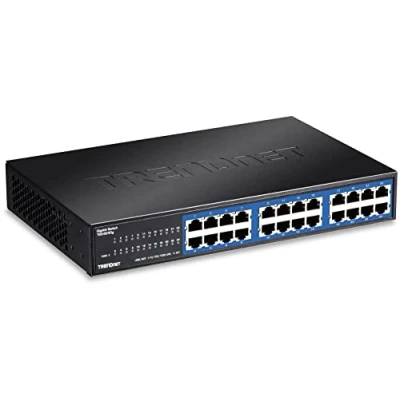 Obrázek TRENDnet TEG S24DG 24 portů, nespravovaný gigabitový Greennet Desktop kovový spínač, ethernetový rozdělovač, bez ventilátoru, spínací kapacita 48 Gbps