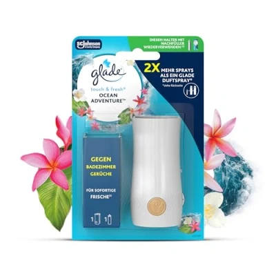 Obrázek Glade Touch &amp; Fresh (Brise One Touch) Mini sprej, pokojová vůně, držák vč. 1 náplně, Ocean Adventure, 10 ml
