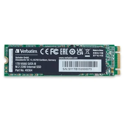 Obrázek Verbatim Vi560 S3 SSD, interní SSD disk s datovou pamětí 1 TB, Solid State Drive SATA III M.2 2280 a technologií 3D NAND, černá, ideální pro notebook ultrabook