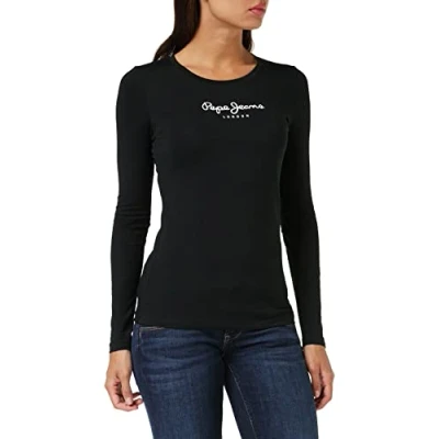 Obrázek Pepe Jeans Dámské New Virginia Ls N tričko, Black (Black)