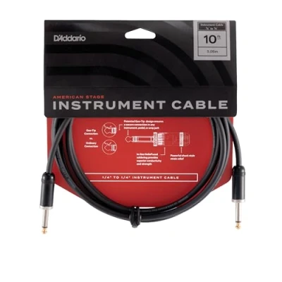 Obrázek D&#039;Addario Accessories kabel pro kytaru technologie Geo Tip lepší tvar 3,05 m rovné konce 1 balení