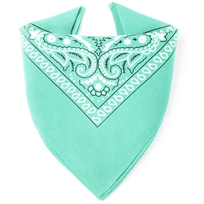 Obrázek Karl Loven Bandana 100% bavlna prémiová kvalita pro dámy a pány Šátek na krk hlavu Originální Paisley Vzor Headwear Vlasy Šál Nástavec Zápěstí Hlava Biker, Jade