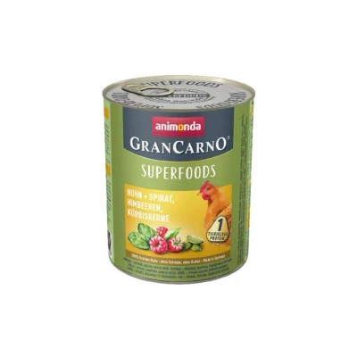Obrázek Animonda Konzerva GRAN CARNO Superfoods kuře, špenát, maliny, dýňová semínka 800g
