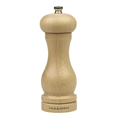 Obrázek Cole &amp; Mason HA0625P Beech Capstan mlýnek na sůl bukové dřevo, přírodní, 165 mm, Precision+, obsahuje 1 x